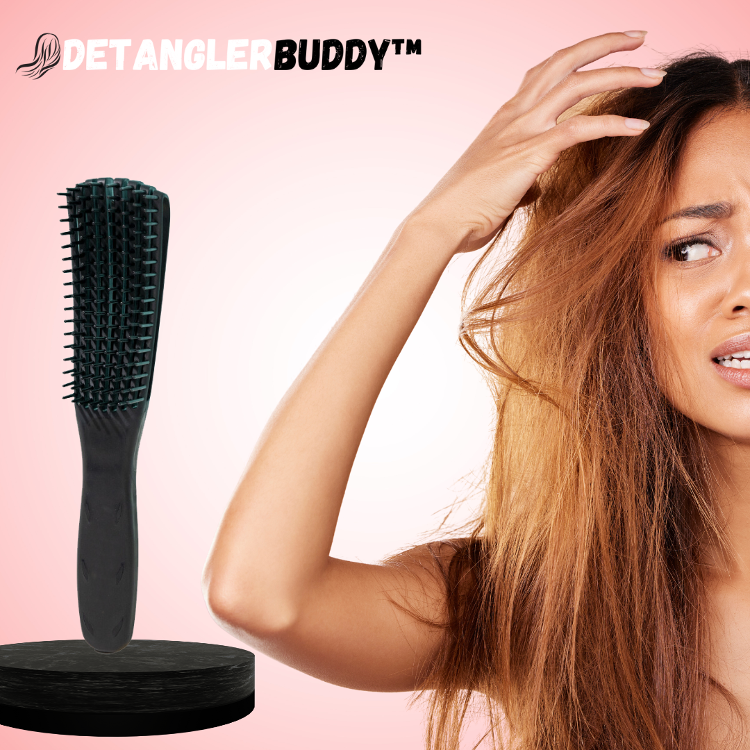 The Cut Buddy | Wash and Style Detangle Hair Brush for Men | Soft Silicone Bristle, Yellow